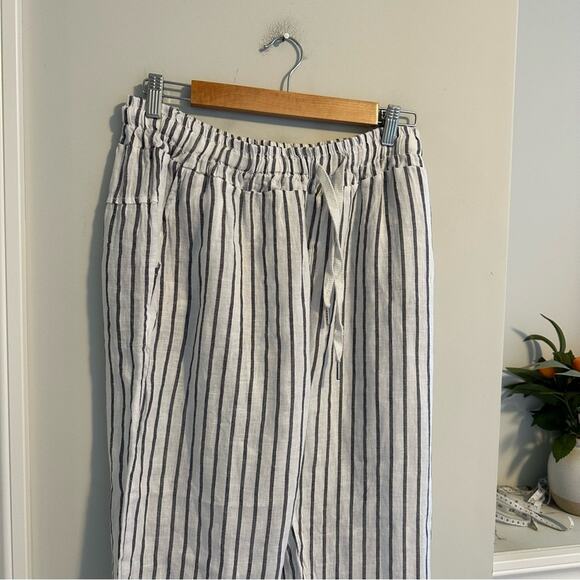 NWT Coral Cove White Blue Linen Striped Pants Small/Medium - Picture 11 of 12